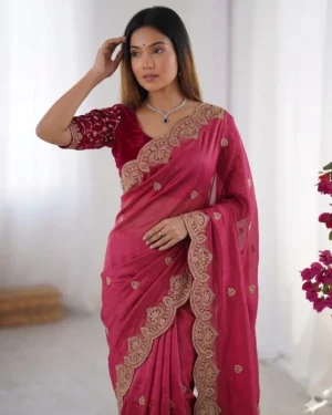 Embroidery Saree for women by awesome fashion wear1