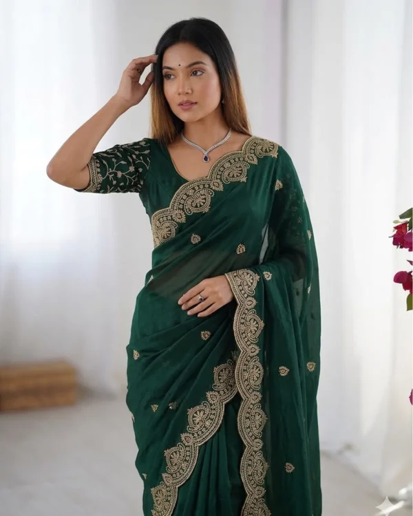 Embroidery Saree for women by awesome fashion wear1