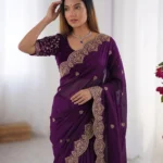 Embroidery Saree for women by awesome fashion wear1