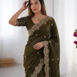 Embroidery Saree for women by awesome fashion wear1