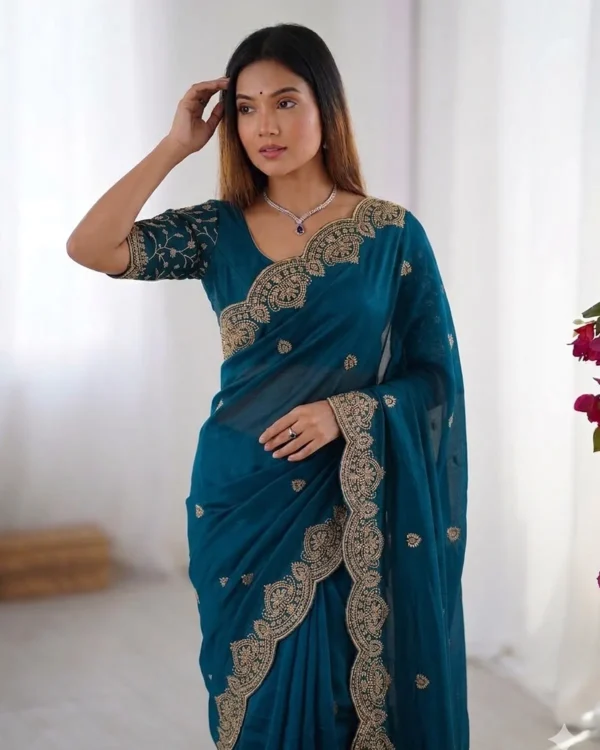 Embroidery Saree for women by awesome fashion wear1