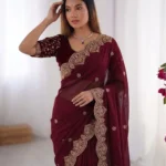 Embroidery Saree for women by awesome fashion wear1